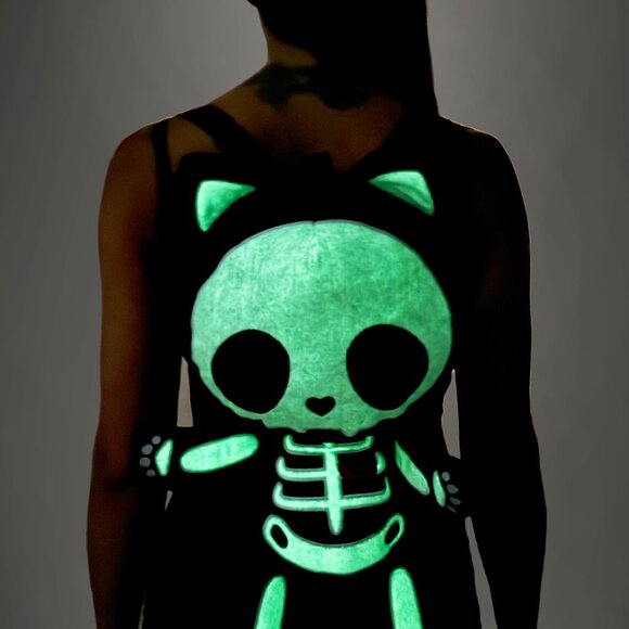 SPOOKYVILLE CRITTERS Skeleton Kitty Plush Backpack - Picture 5 of 5